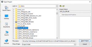 Figure 5: The MPLAB X project “file” is the .X folder.